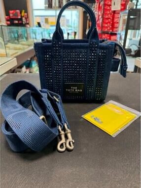 RARE & SOLD OUT! Marc Jacobs The Crystal Denim Crossbody Mini Tote Bag
